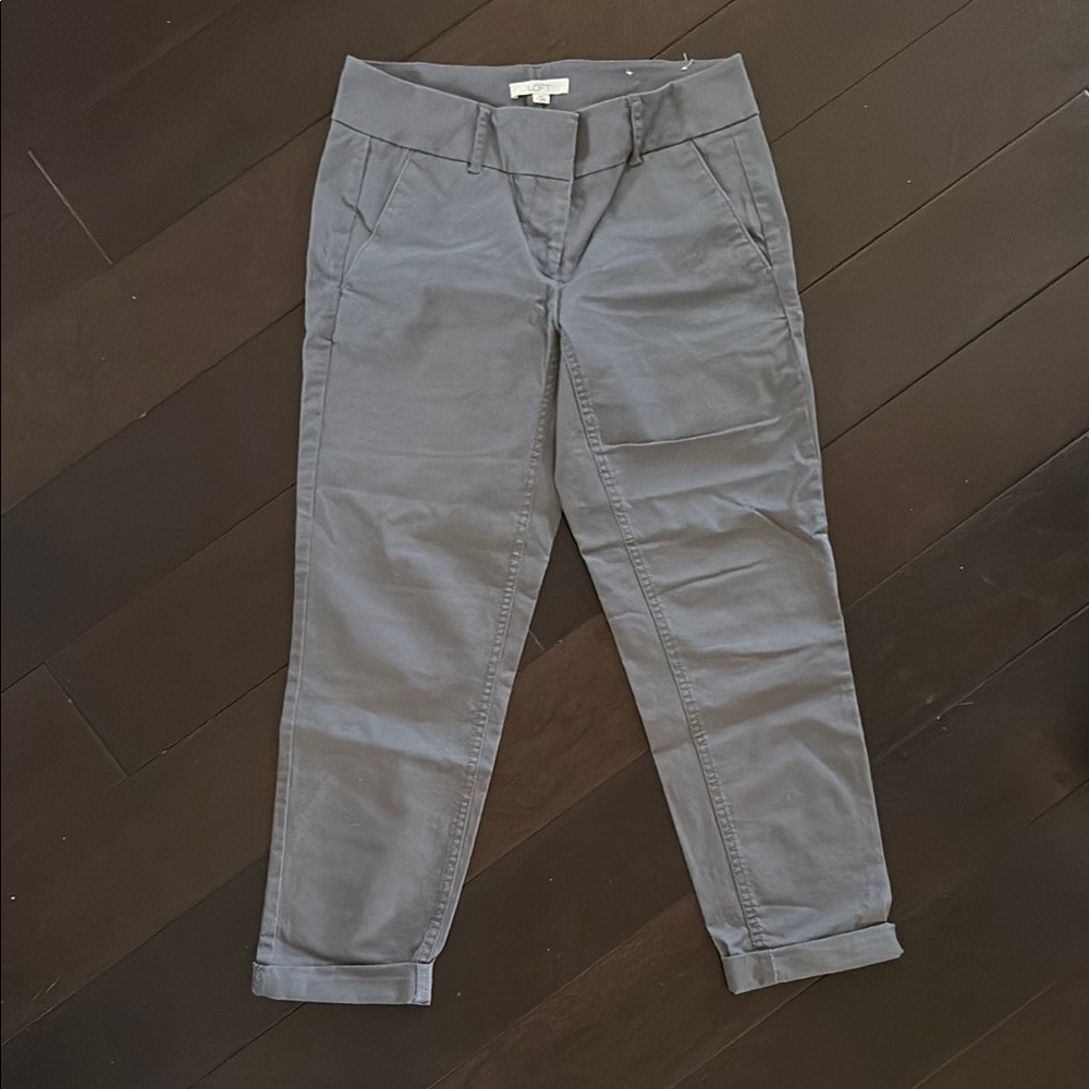 LOFT Gray Cropped Pants